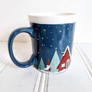 DesignPac Christmas Mug  Blue "Warm Winter Wishes" Coffe Cup 20 oz